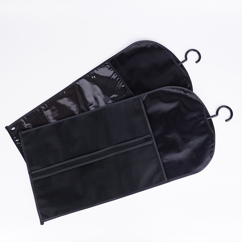 Non-woven Wig Bag Custom PVC Wig Storage Dustproof Bag in stock Portable Hanger Printable Logo