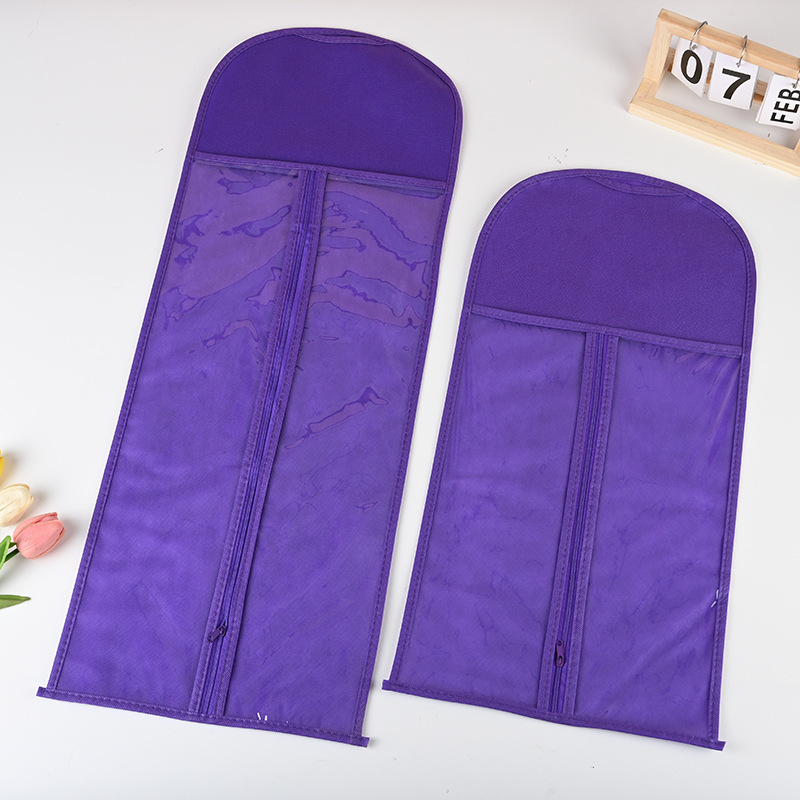 Non-woven Wig Bag Custom PVC Wig Storage Dustproof Bag in stock Portable Hanger Printable Logo