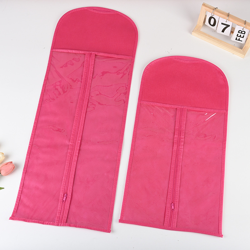 Non-woven Wig Bag Custom PVC Wig Storage Dustproof Bag in stock Portable Hanger Printable Logo