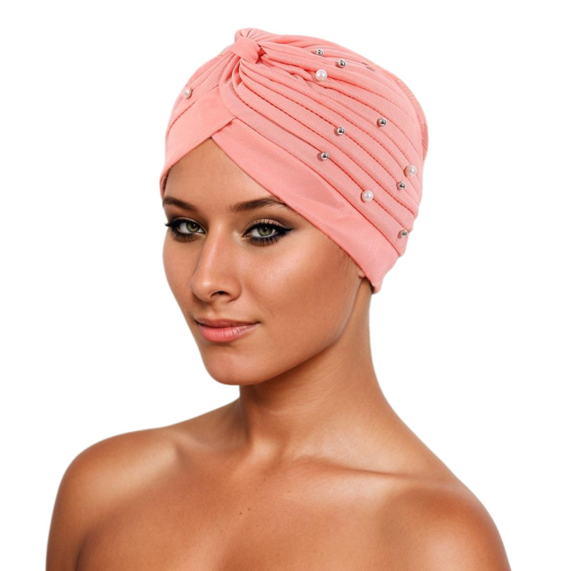 Amazon AliExpress Foreign Trade New Headscarf Cap Fold Bead Fold Simple Watermelon Bag Head Cap Factory Pin