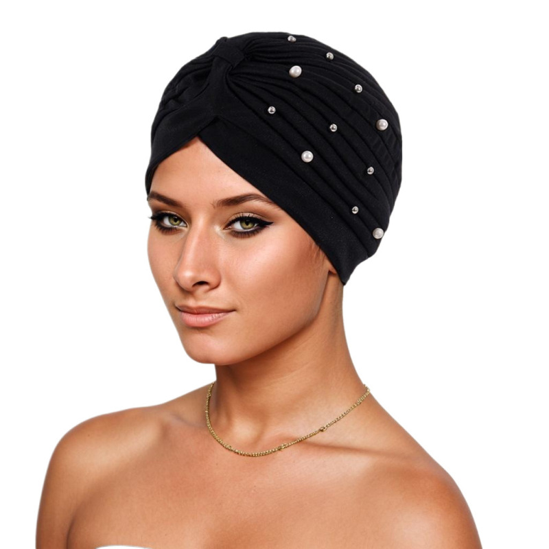 Amazon AliExpress Foreign Trade New Headscarf Cap Fold Bead Fold Simple Watermelon Bag Head Cap Factory Pin