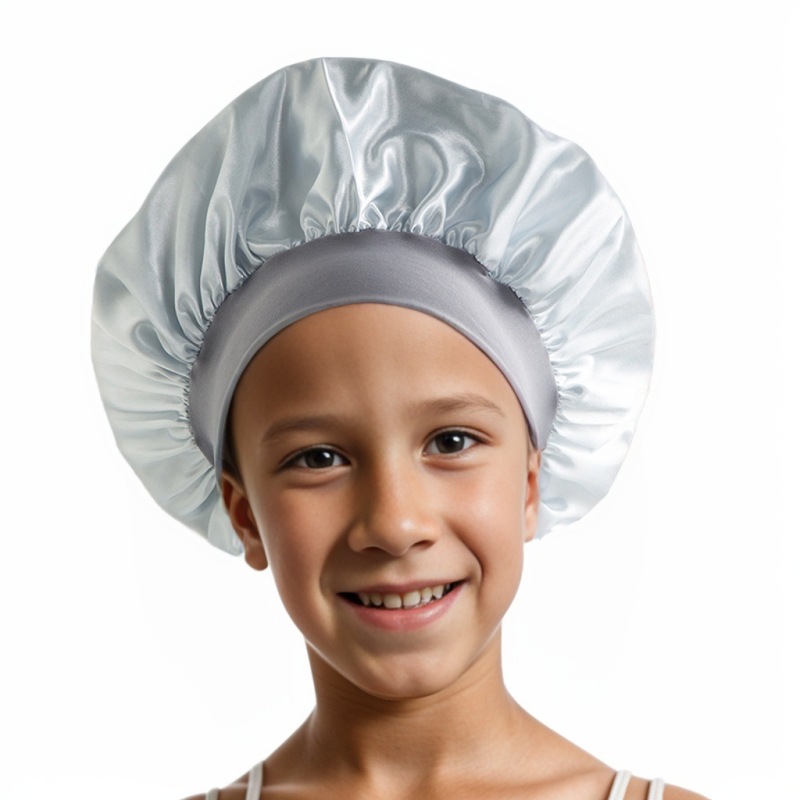 Amazon cross-border best selling European and American children's colored nightcap elastic silk-like small round cap baby hair care cap