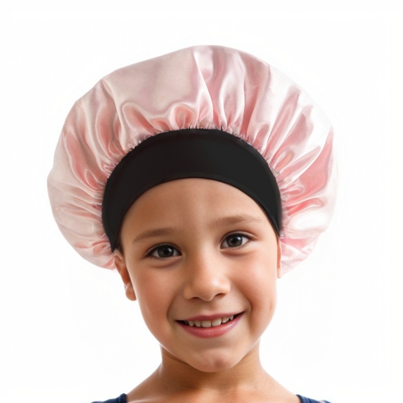 Amazon cross-border best selling European and American children's colored nightcap elastic silk-like small round cap baby hair care cap