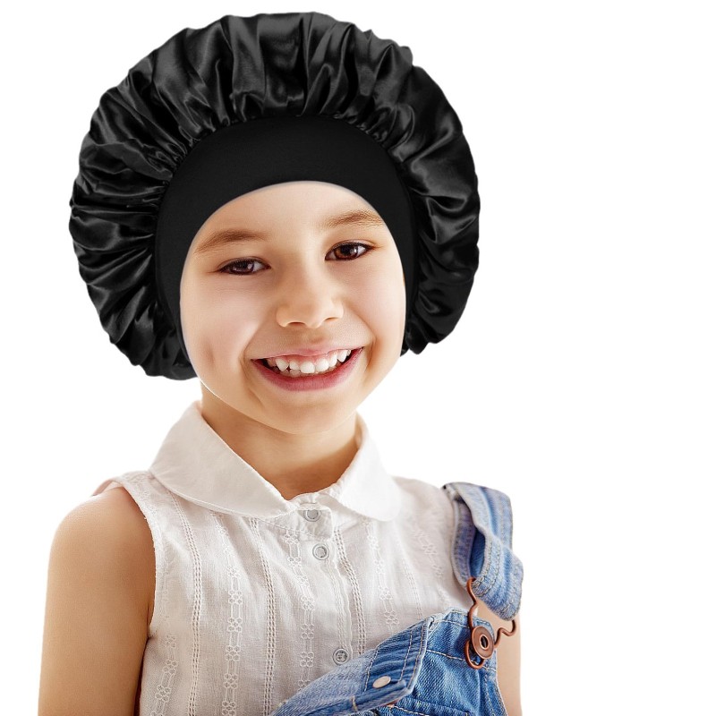 Amazon cross-border best selling European and American children's colored nightcap elastic silk-like small round cap baby hair care cap