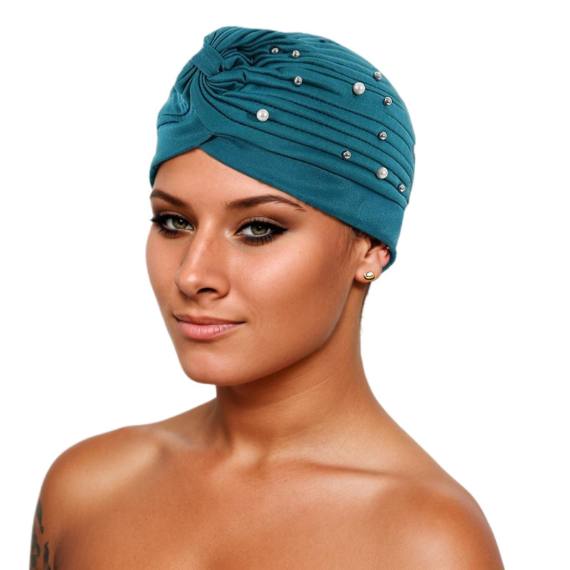 Amazon AliExpress Foreign Trade New Headscarf Cap Fold Bead Fold Simple Watermelon Bag Head Cap Factory Pin