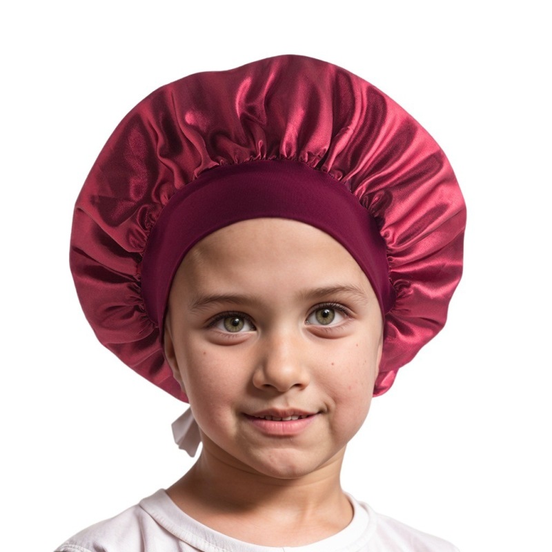 Amazon cross-border best selling European and American children's colored nightcap elastic silk-like small round cap baby hair care cap