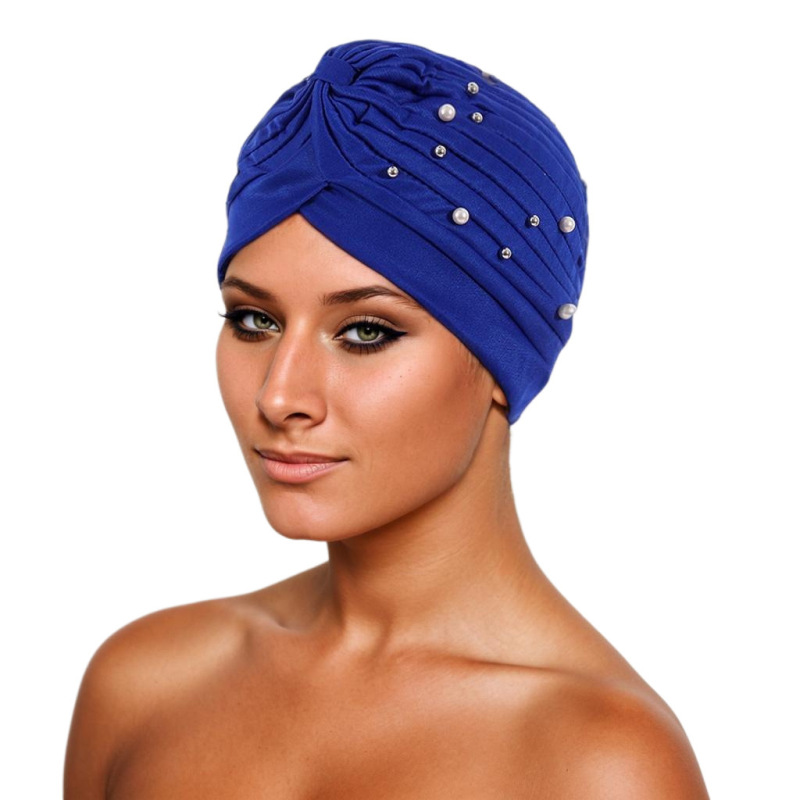 Amazon AliExpress Foreign Trade New Headscarf Cap Fold Bead Fold Simple Watermelon Bag Head Cap Factory Pin