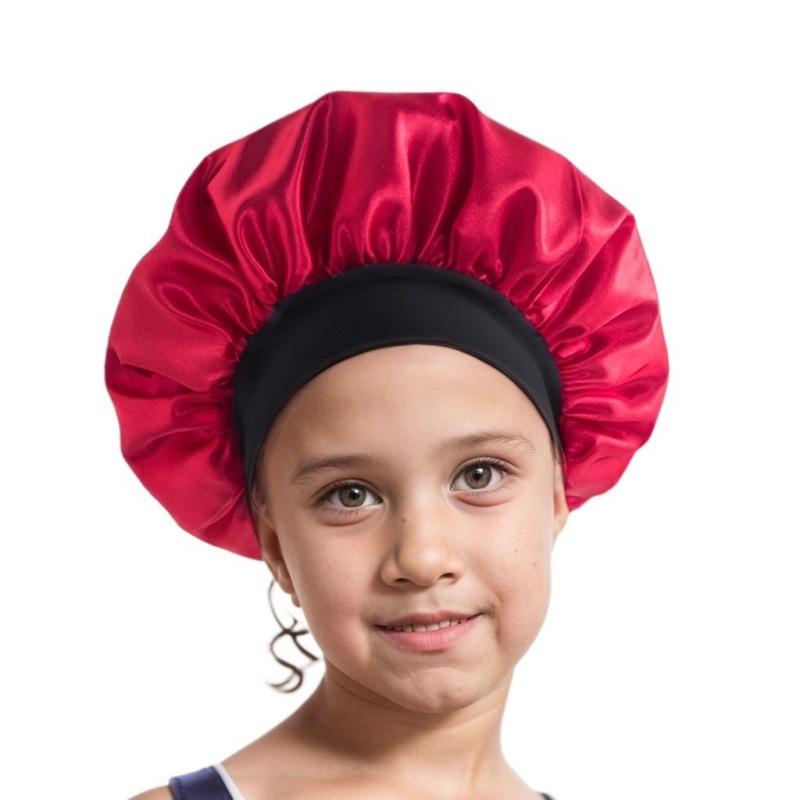 Amazon cross-border best selling European and American children's colored nightcap elastic silk-like small round cap baby hair care cap