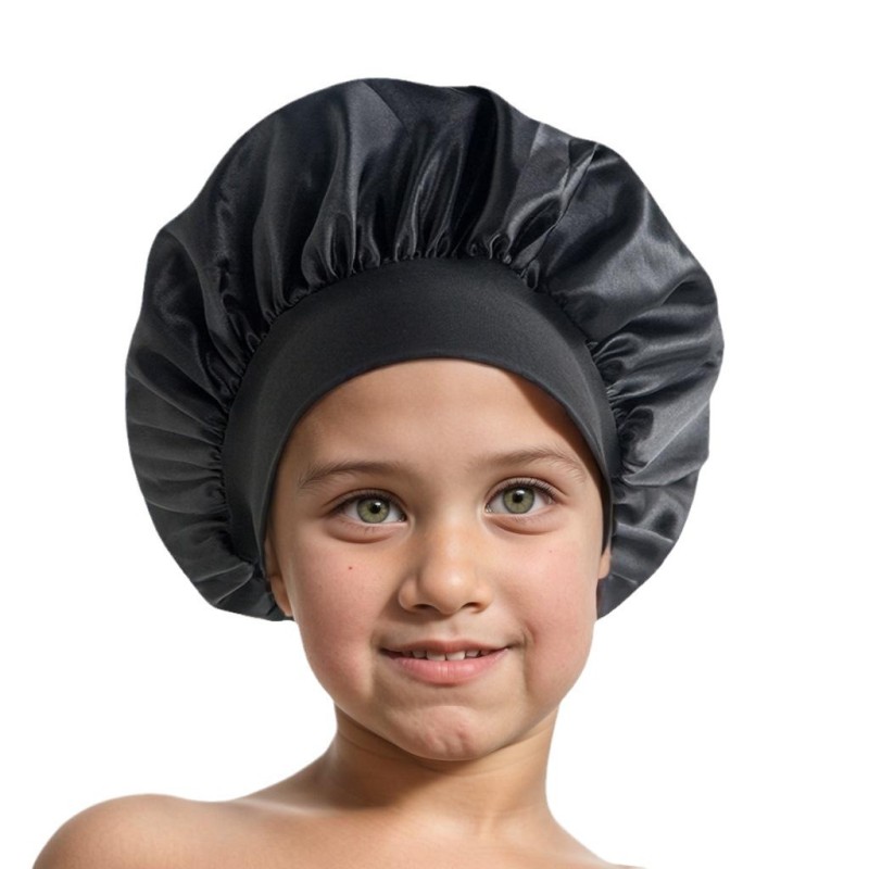 Amazon cross-border best selling European and American children's colored nightcap elastic silk-like small round cap baby hair care cap