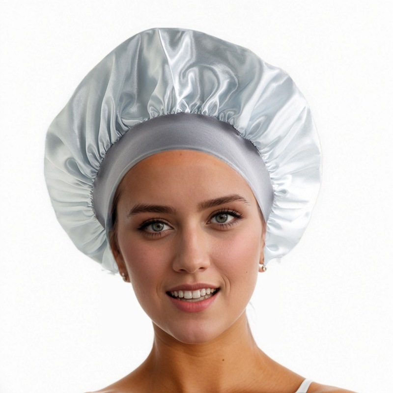 Amazon Cross-Border Export Wide-Brimmed High-Elastic Imitation Silk Confinement Scarf Women's Chemotherapy Cap Hair Care Hat Custom Nightcap