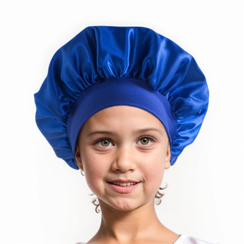 Amazon cross-border best selling European and American children's colored nightcap elastic silk-like small round cap baby hair care cap