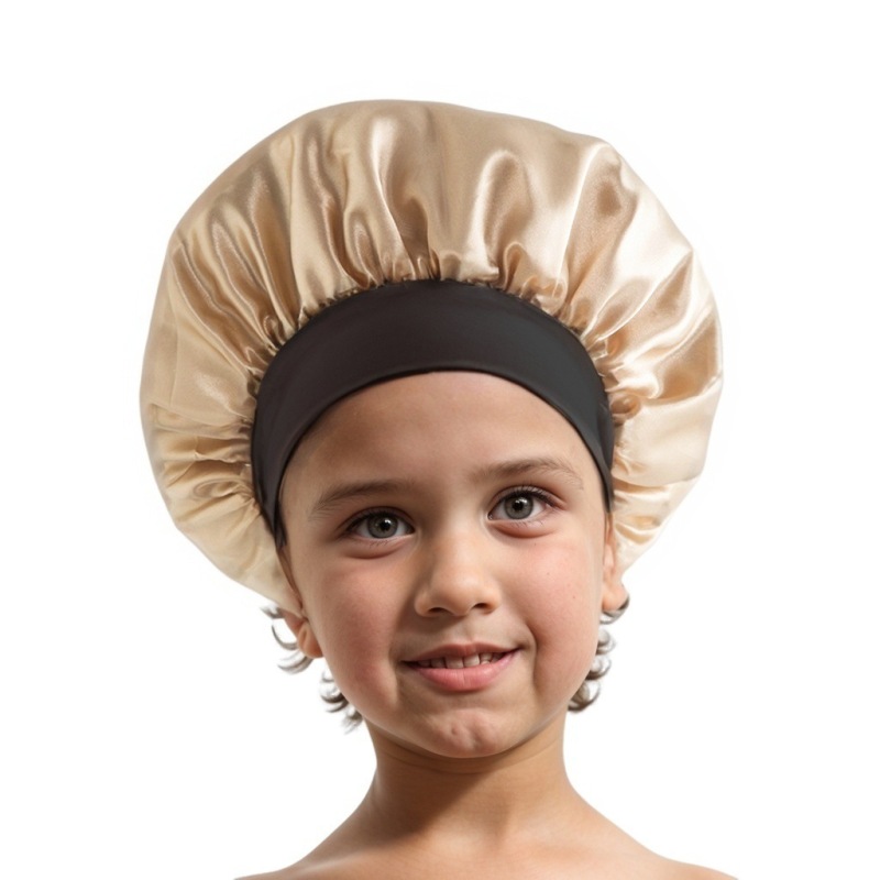 Amazon cross-border best selling European and American children's colored nightcap elastic silk-like small round cap baby hair care cap