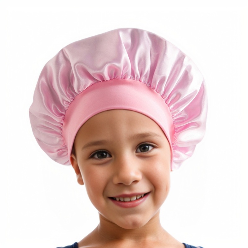 Amazon cross-border best selling European and American children's colored nightcap elastic silk-like small round cap baby hair care cap