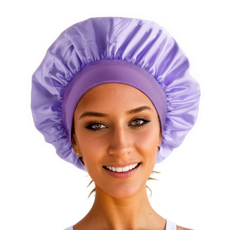 Amazon Cross-Border Export Wide-Brimmed High-Elastic Imitation Silk Confinement Scarf Women's Chemotherapy Cap Hair Care Hat Custom Nightcap