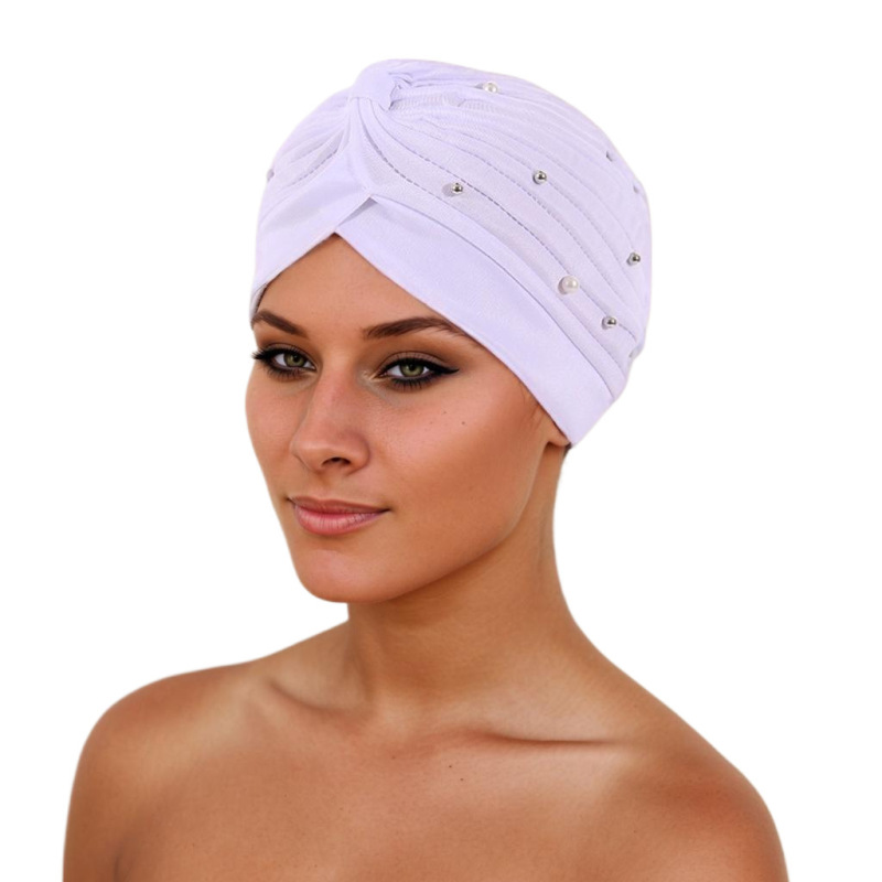 Amazon AliExpress Foreign Trade New Headscarf Cap Fold Bead Fold Simple Watermelon Bag Head Cap Factory Pin