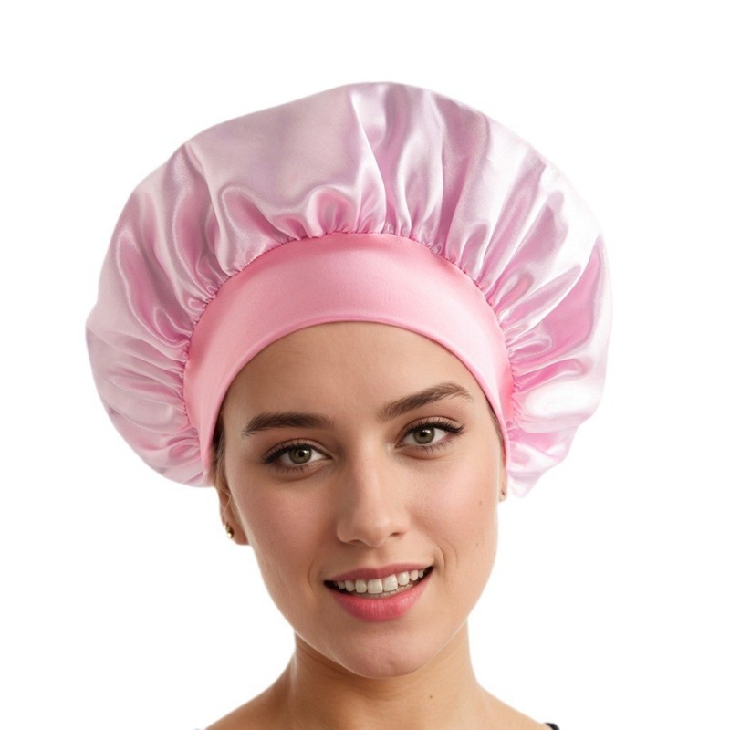 Amazon Cross-Border Export Wide-Brimmed High-Elastic Imitation Silk Confinement Scarf Women's Chemotherapy Cap Hair Care Hat Custom Nightcap