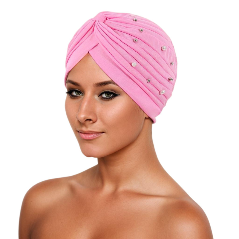 Amazon AliExpress Foreign Trade New Headscarf Cap Fold Bead Fold Simple Watermelon Bag Head Cap Factory Pin