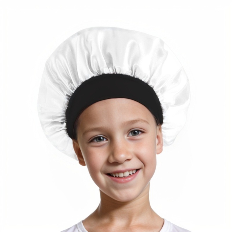 Amazon cross-border best selling European and American children's colored nightcap elastic silk-like small round cap baby hair care cap