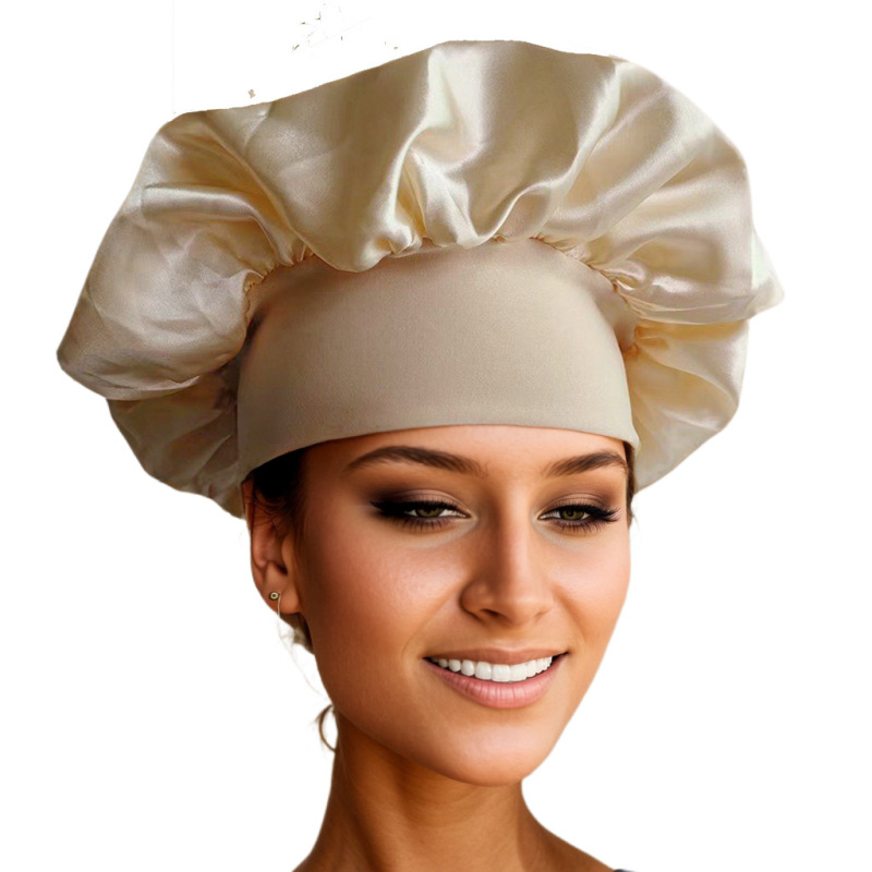 Amazon Cross-Border Export Wide-Brimmed High-Elastic Imitation Silk Confinement Scarf Women's Chemotherapy Cap Hair Care Hat Custom Nightcap