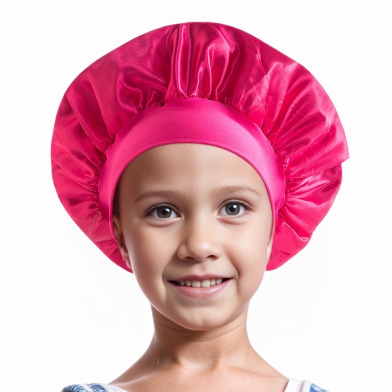 Amazon cross-border best selling European and American children's colored nightcap elastic silk-like small round cap baby hair care cap
