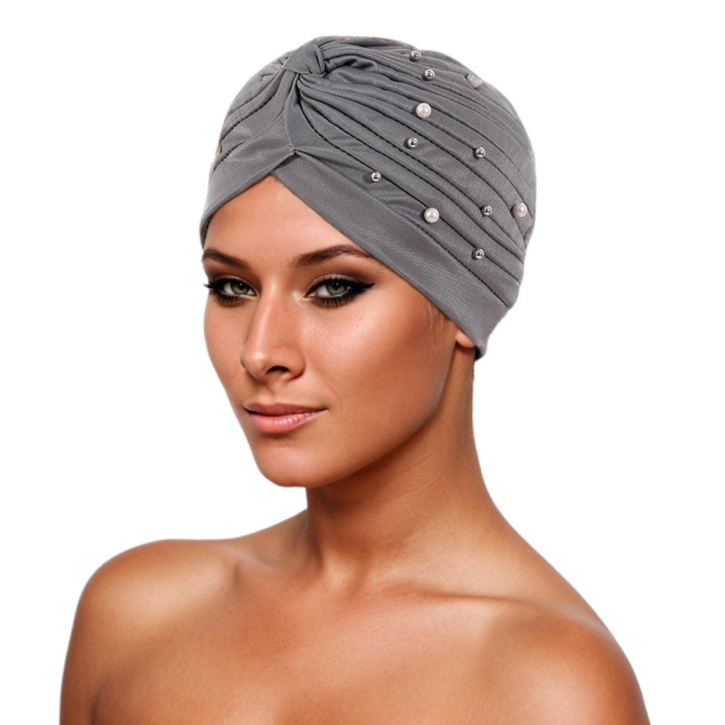 Amazon AliExpress Foreign Trade New Headscarf Cap Fold Bead Fold Simple Watermelon Bag Head Cap Factory Pin