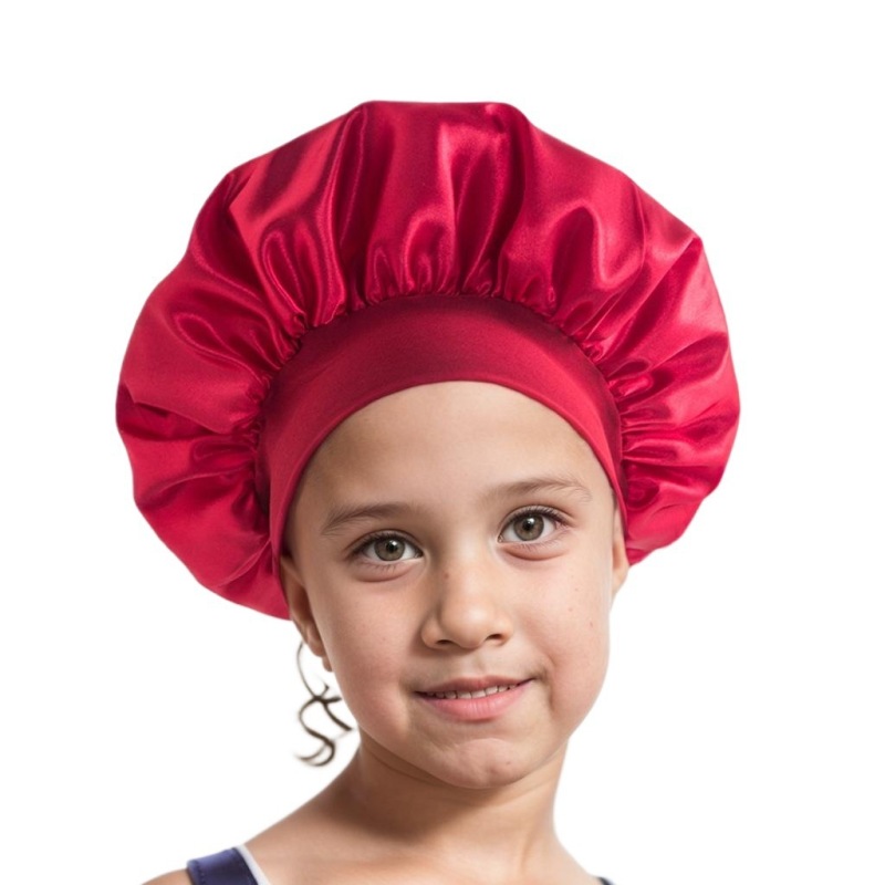Amazon cross-border best selling European and American children's colored nightcap elastic silk-like small round cap baby hair care cap