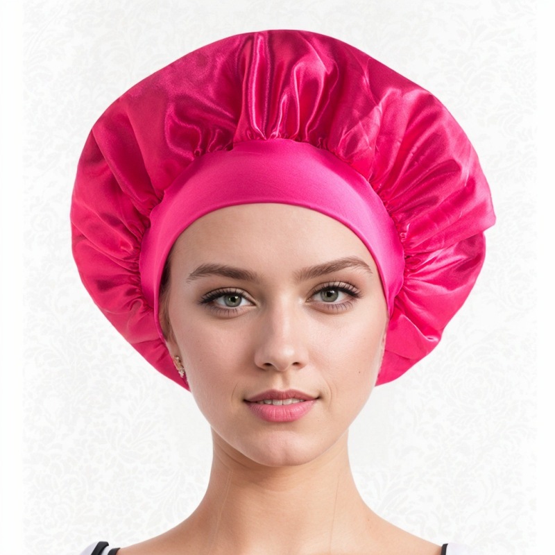 Amazon Cross-Border Export Wide-Brimmed High-Elastic Imitation Silk Confinement Scarf Women's Chemotherapy Cap Hair Care Hat Custom Nightcap