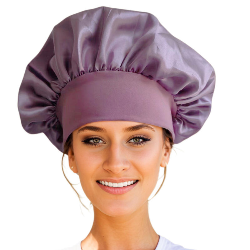 Amazon Cross-Border Export Wide-Brimmed High-Elastic Imitation Silk Confinement Scarf Women's Chemotherapy Cap Hair Care Hat Custom Nightcap