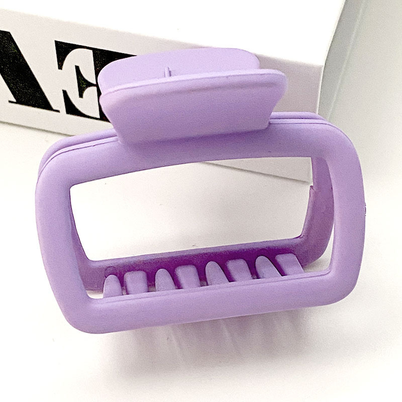 Cross border printing plastic hairpin leopard square hollow grip clip summer high sense large shark clip hair accessories wholesale