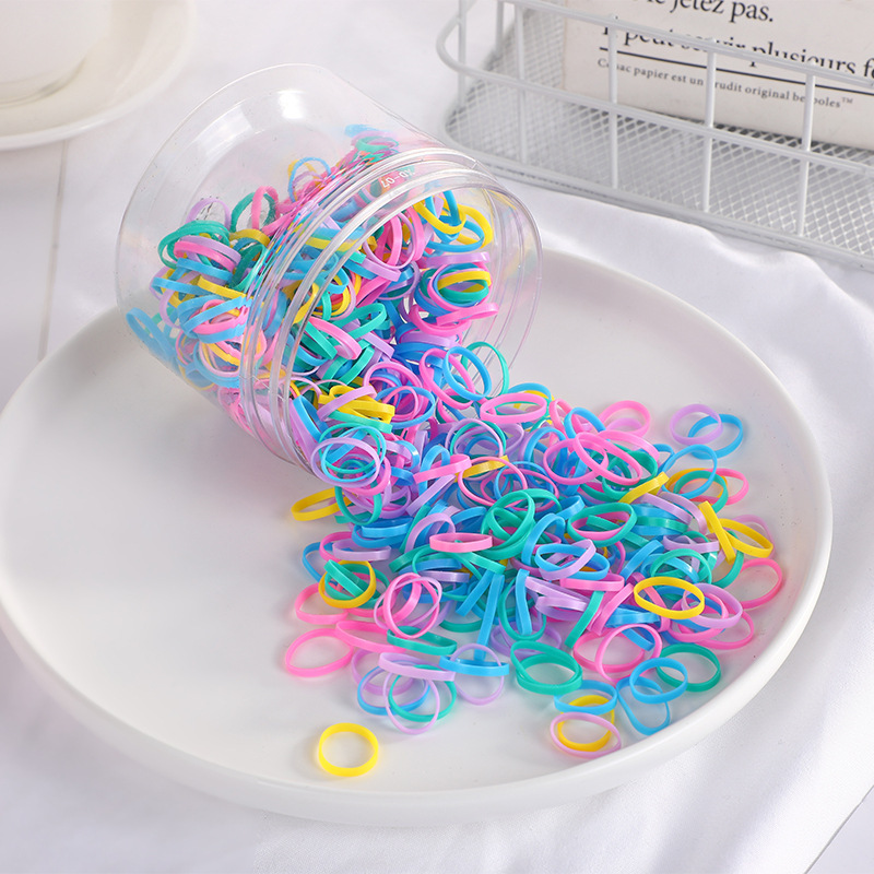Korean version of disposable children do not hurt hair rubber band about 500 black thickened high elastic simple rubber band hair ring