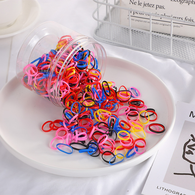 Korean version of disposable children do not hurt hair rubber band about 500 black thickened high elastic simple rubber band hair ring