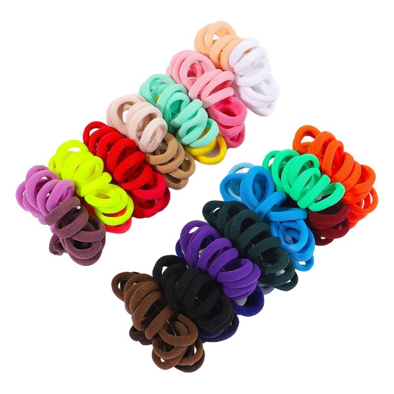 Cross-border Children's Hair Ring Solid Color Seamless Wool Rubber Tendon Hair Rope Towel Ring High Elastic Payon Tail Headwear 2893
