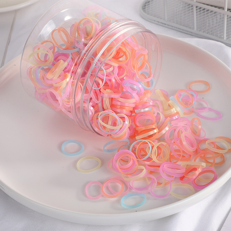 Korean version of disposable children do not hurt hair rubber band about 500 black thickened high elastic simple rubber band hair ring