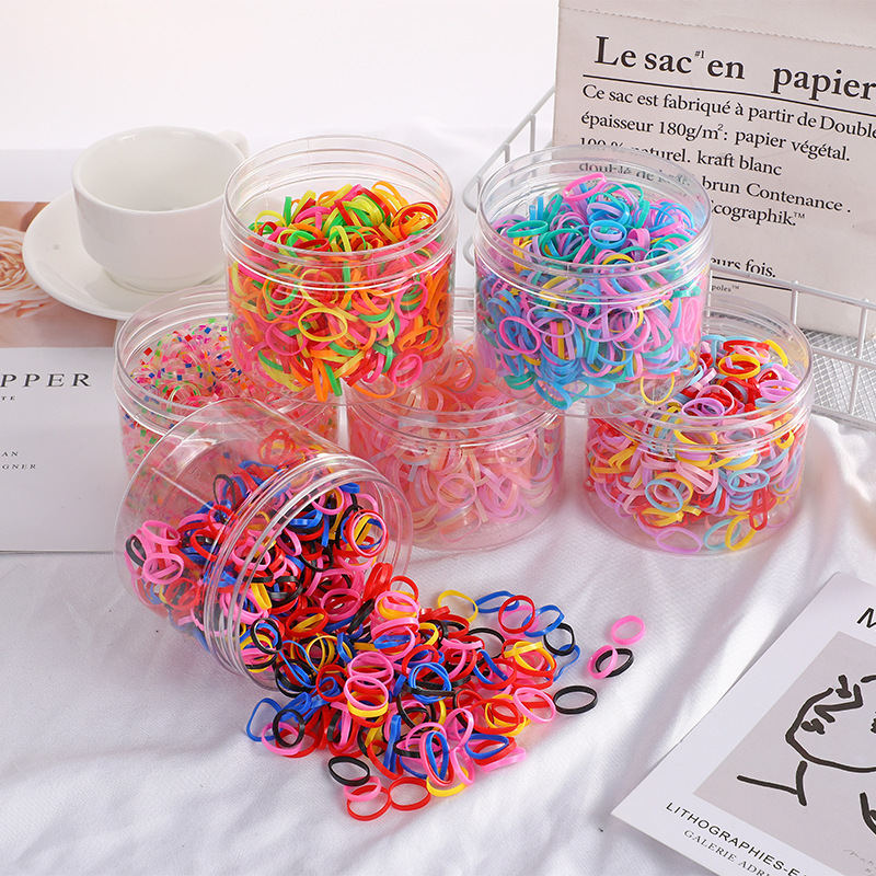 Korean version of disposable children do not hurt hair rubber band about 500 black thickened high elastic simple rubber band hair ring