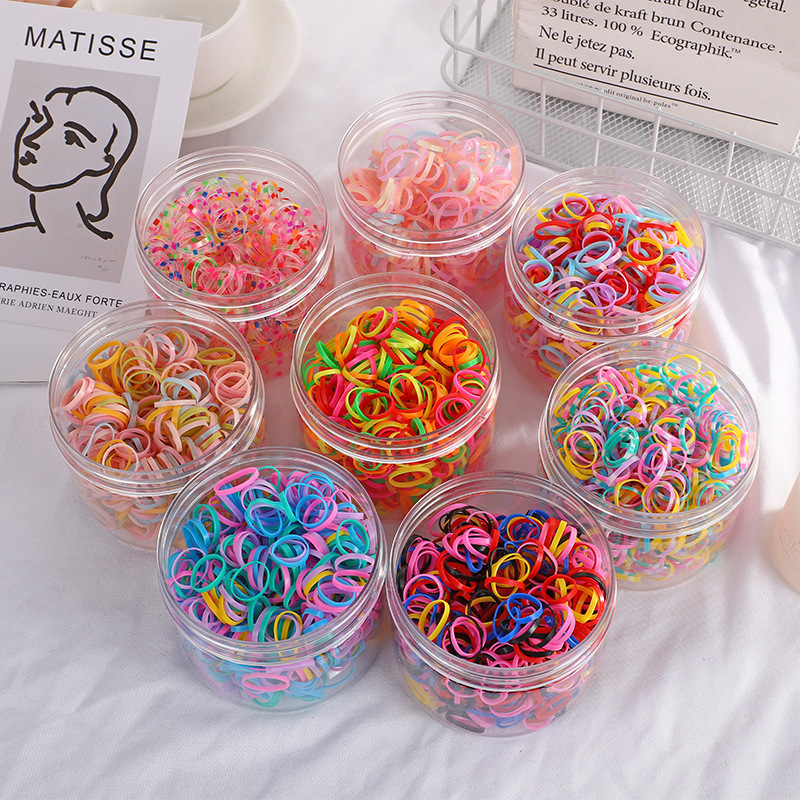 Korean version of disposable children do not hurt hair rubber band about 500 black thickened high elastic simple rubber band hair ring
