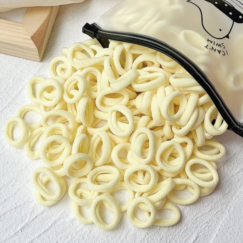 Cross-border Children's Hair Ring Solid Color Seamless Wool Rubber Tendon Hair Rope Towel Ring High Elastic Payon Tail Headwear 2893