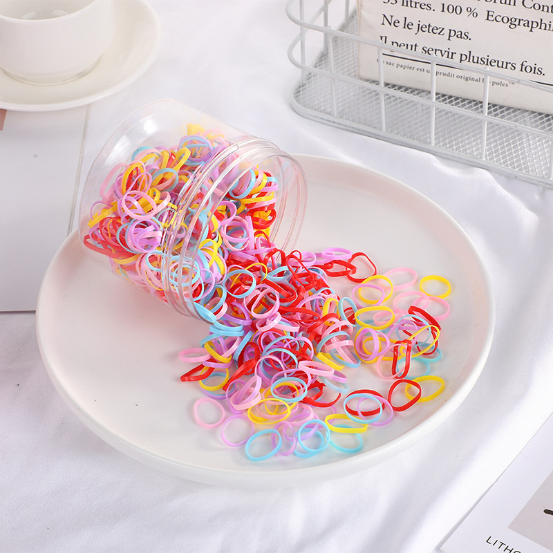 Korean version of disposable children do not hurt hair rubber band about 500 black thickened high elastic simple rubber band hair ring