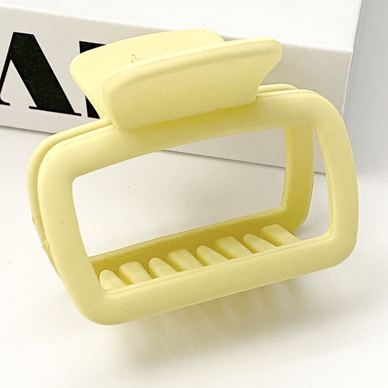 Cross border printing plastic hairpin leopard square hollow grip clip summer high sense large shark clip hair accessories wholesale
