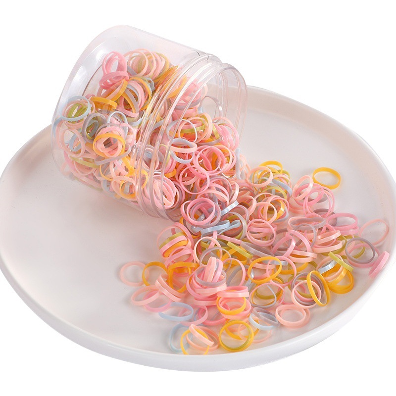 Korean version of disposable children do not hurt hair rubber band about 500 black thickened high elastic simple rubber band hair ring