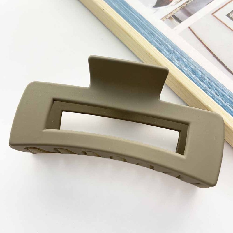 Cross border printing plastic hairpin leopard square hollow grip clip summer high sense large shark clip hair accessories wholesale