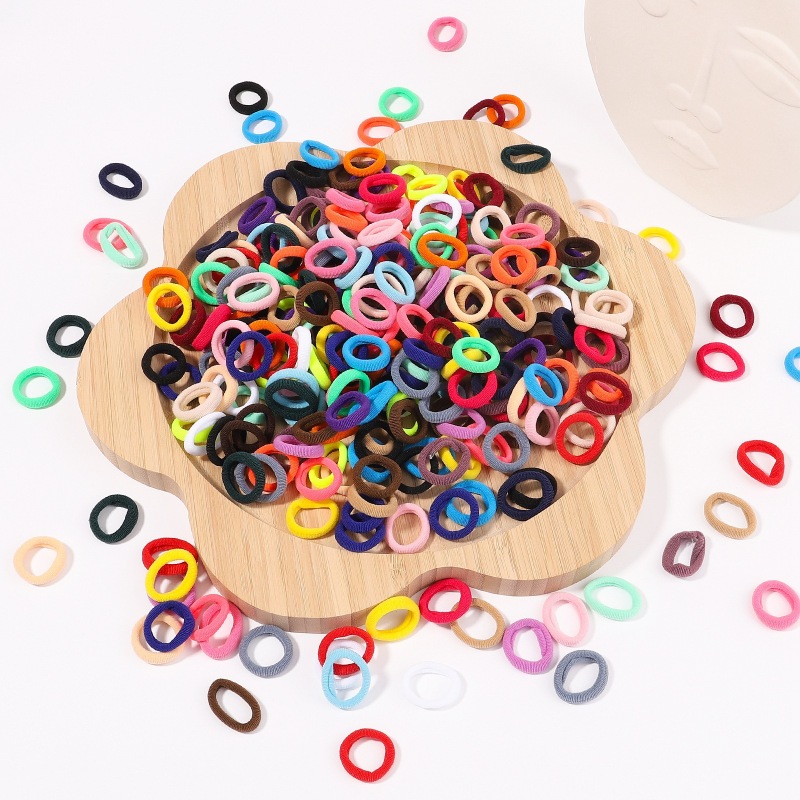 Cross-border Children's Hair Ring Solid Color Seamless Wool Rubber Tendon Hair Rope Towel Ring High Elastic Payon Tail Headwear 2893