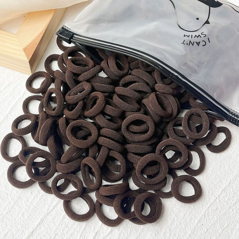 Cross-border Children's Hair Ring Solid Color Seamless Wool Rubber Tendon Hair Rope Towel Ring High Elastic Payon Tail Headwear 2893