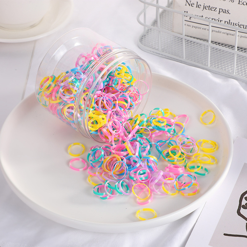 Korean version of disposable children do not hurt hair rubber band about 500 black thickened high elastic simple rubber band hair ring