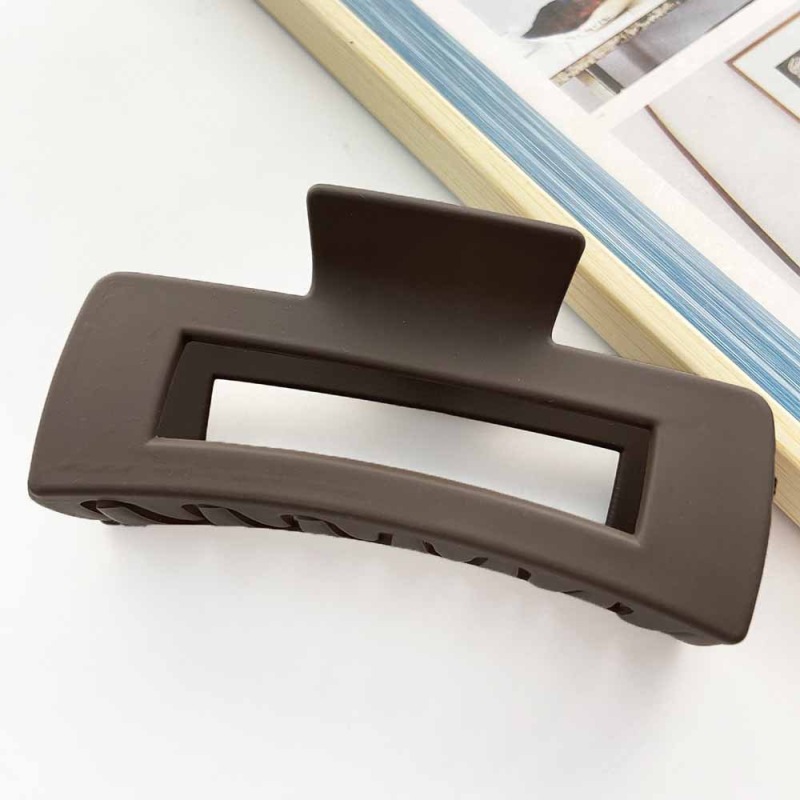 Cross border printing plastic hairpin leopard square hollow grip clip summer high sense large shark clip hair accessories wholesale