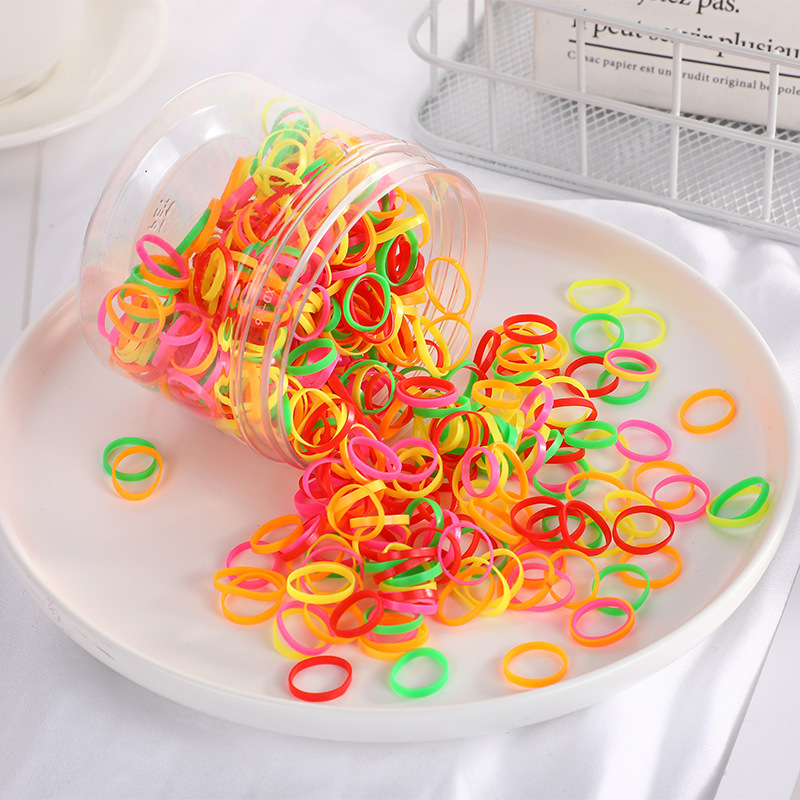Korean version of disposable children do not hurt hair rubber band about 500 black thickened high elastic simple rubber band hair ring