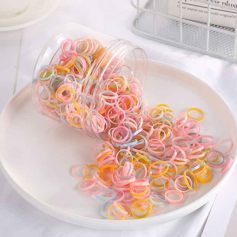 Korean version of disposable children do not hurt hair rubber band about 500 black thickened high elastic simple rubber band hair ring