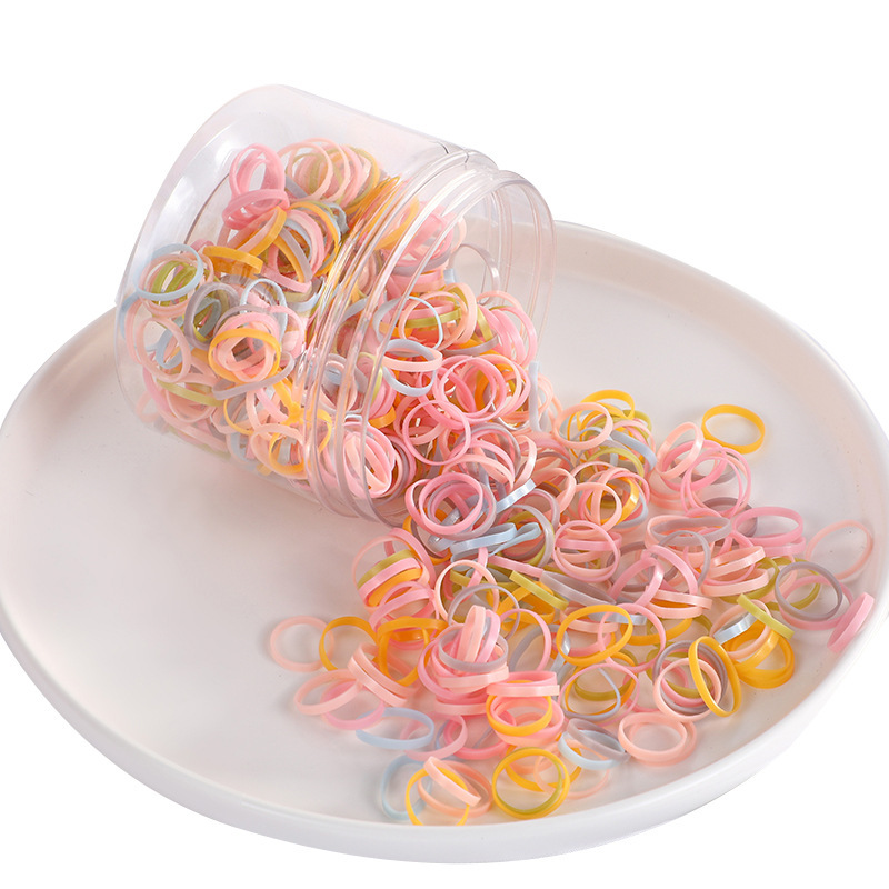 Korean version of disposable children do not hurt hair rubber band about 500 black thickened high elastic simple rubber band hair ring
