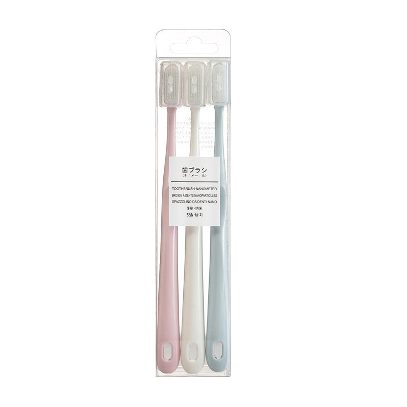 Macaron Nano Toothbrush Shake Voice Fast Hand Live Three Pack with Lid Small Head Japanese Adult Ceramic Color Wholesale