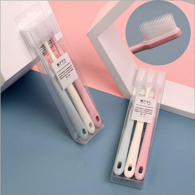 Macaron Nano Toothbrush Shake Voice Fast Hand Live Three Pack with Lid Small Head Japanese Adult Ceramic Color Wholesale