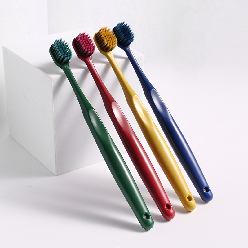 Wide-head Toothbrush Soft Hair Adult High-grade Bamboo Charcoal Toothbrush Couple Household Pregnant Women Children's Toothbrush Family Pack Macarons